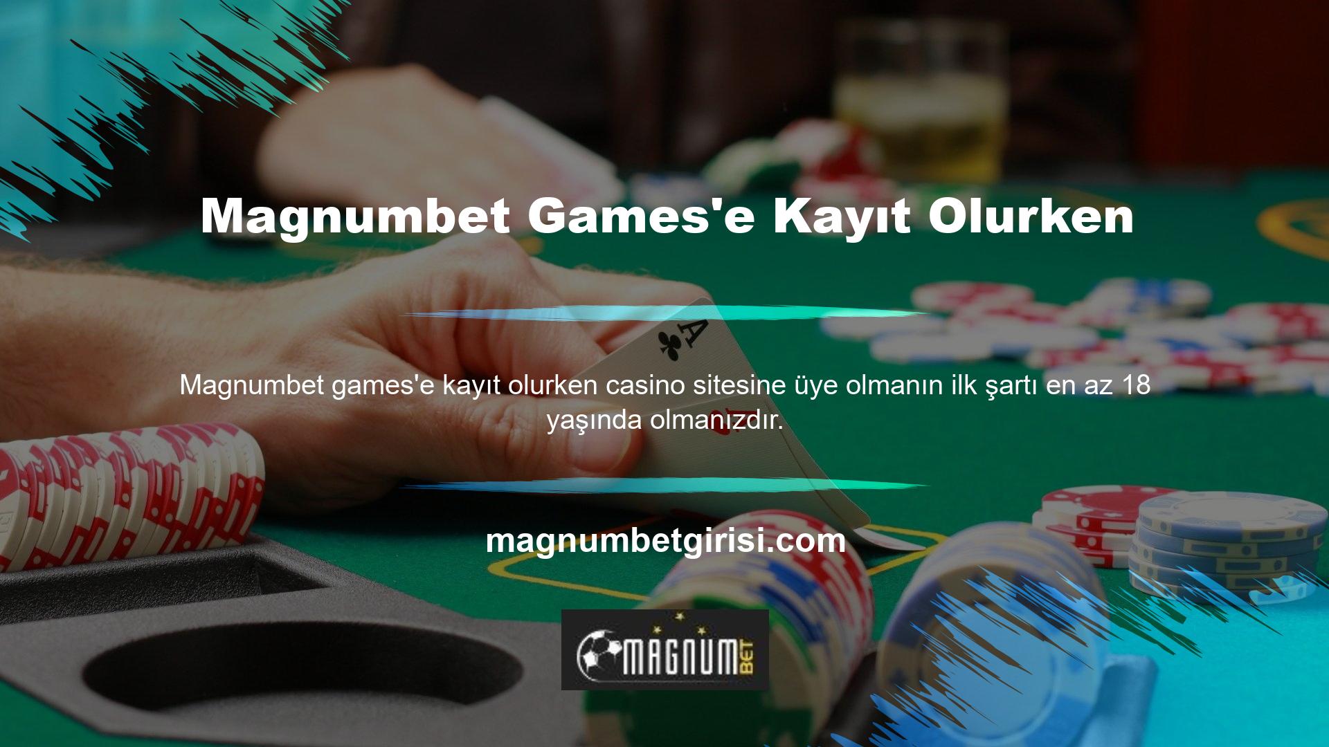 Magnumbet Online Casino web sitesine kayıt olurken, kayıt sırasında sağladığınız kişisel bilgilerin doğru olduğundan emin olmanız önemlidir