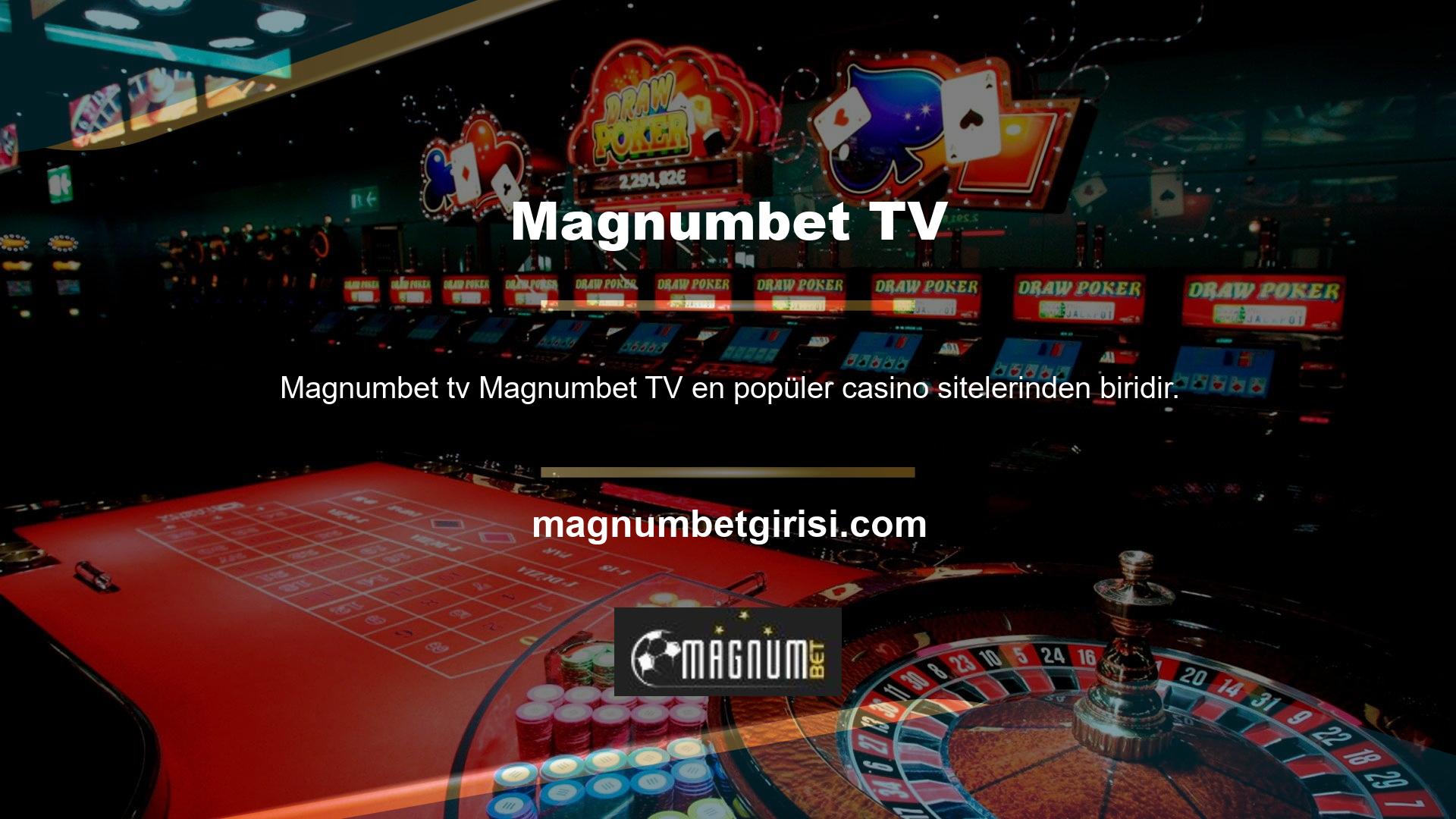 Magnumbet TV, çevrimiçi casino, bahis ve canlı bahis kategorileri dahil olmak üzere sanal ve canlı casino bahisleri sunan hizmetlerini başlattı