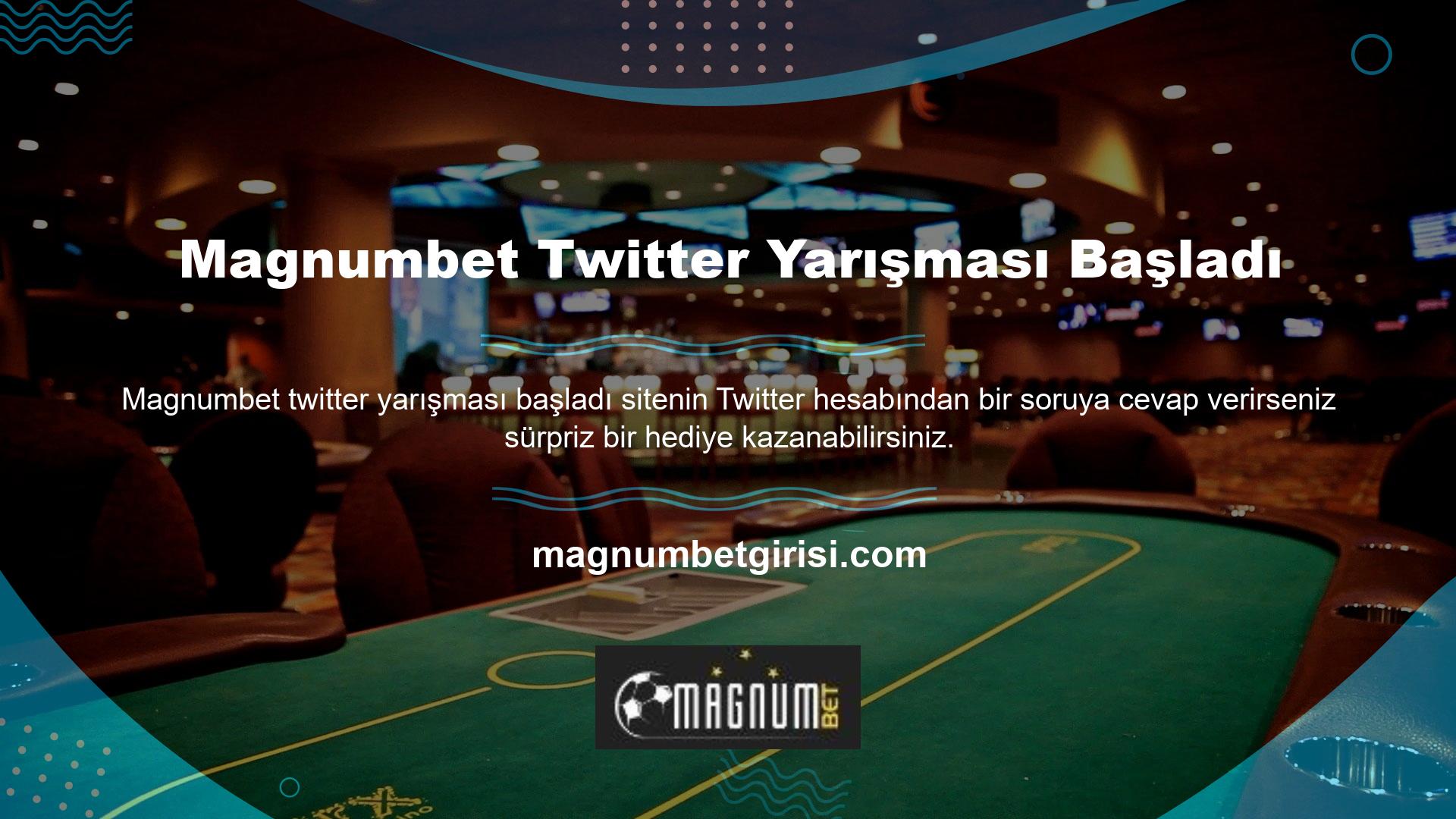 Twitter yarışmasına katılmak için Magnumbet Twitter hesabını takip etmeniz gerekmektedir